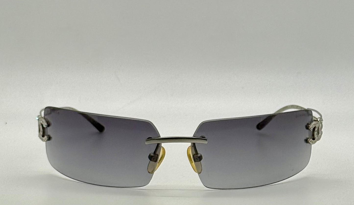 Chanel 4051-B Crystal CC Rimless Shield Sunglasses 170/76 Unworn Original Case