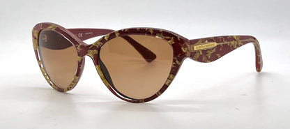 Dolce & Gabbana DG4199 Red Gold Leaf Cat Eye Sunglasses Unworn New Lenses Full Kit