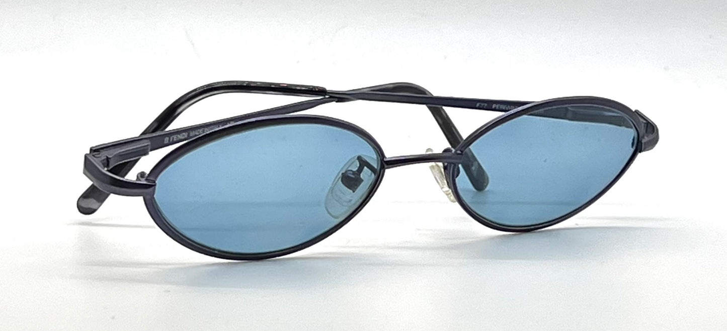 Fendi F77 Periwinkle-New Sky Blue Custom Lenses-Vintage Unworn Sunglasses-Italy