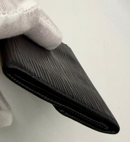 Louis Vuitton VINTAGE Epi Leather Compact Wallet Black-Authentic