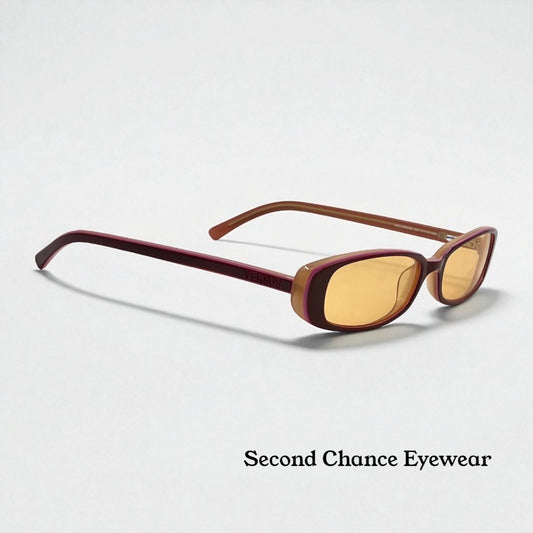 Versus by Versace VR8029 469 Vintage Sunglasses w/New Solid Amber Custom Tinted Lenses-Deadstock