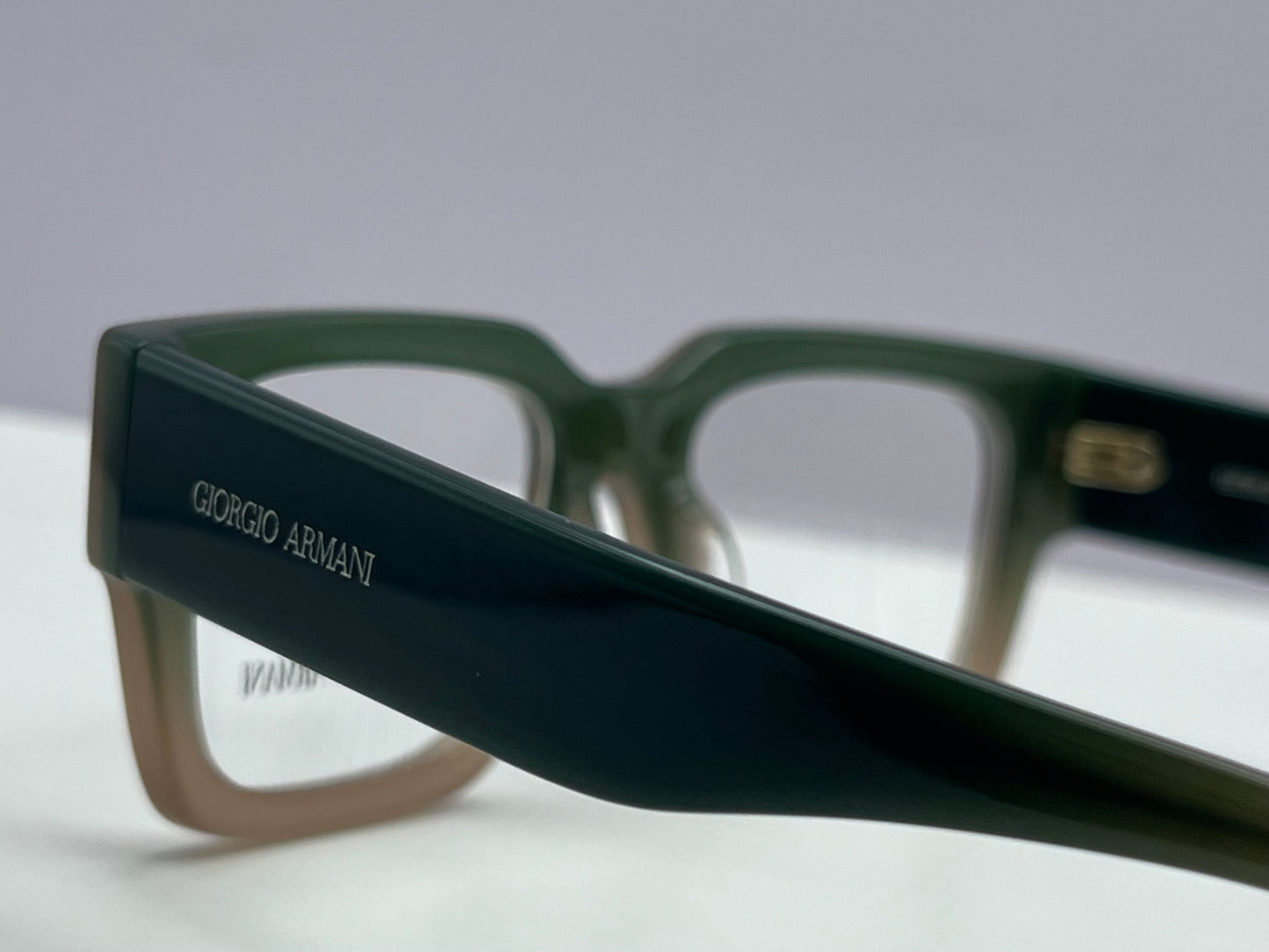 Brand New-Y2K Giorgio Armani Mens Thick Acetate Eyeglass Frames-Green/Brown Gradient