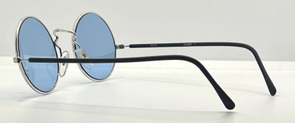 Armony- Olimpic 1 -Round Vintage Sunglasses w/New Sky Blue Custom Gradient Tinted Lenses