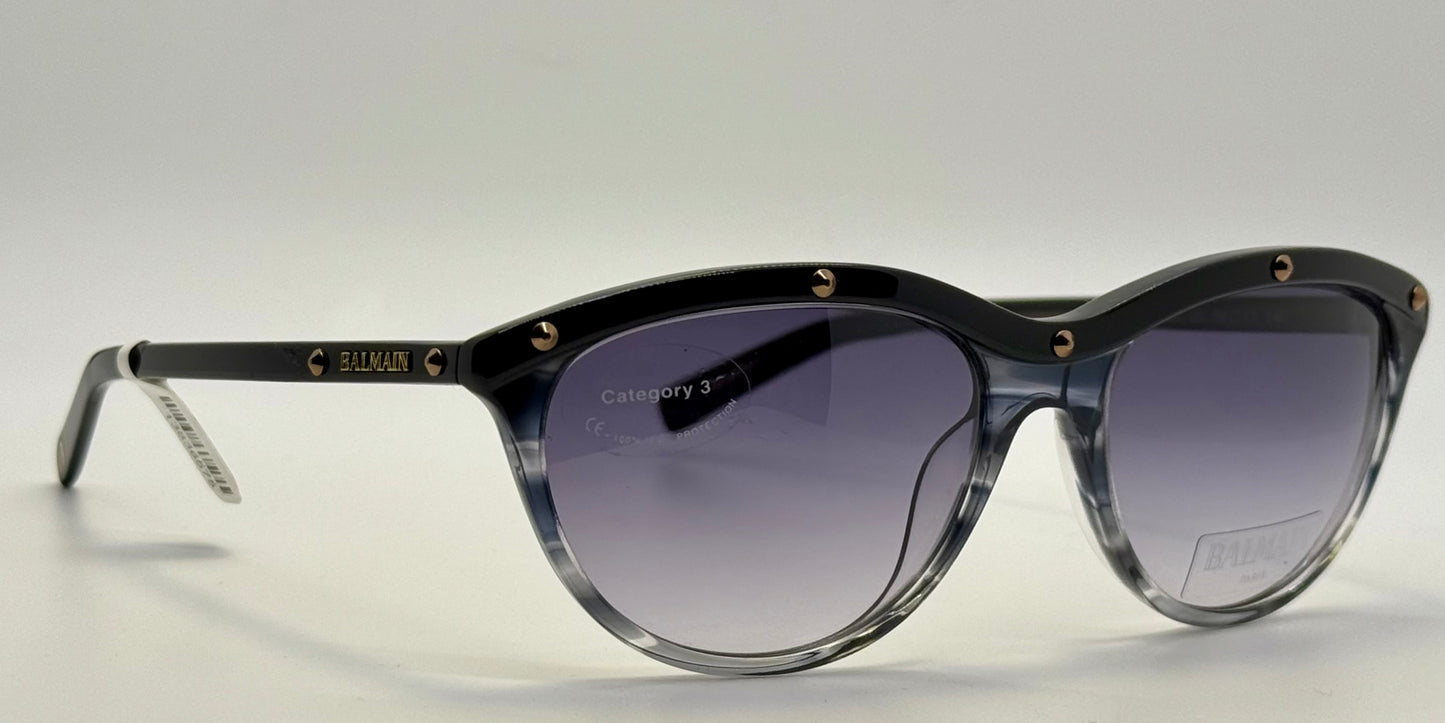 BRAND NEW/UWORN Deadstock Balmain BL 2007 Sunglasses – Made in France, Black/Smoky Grey