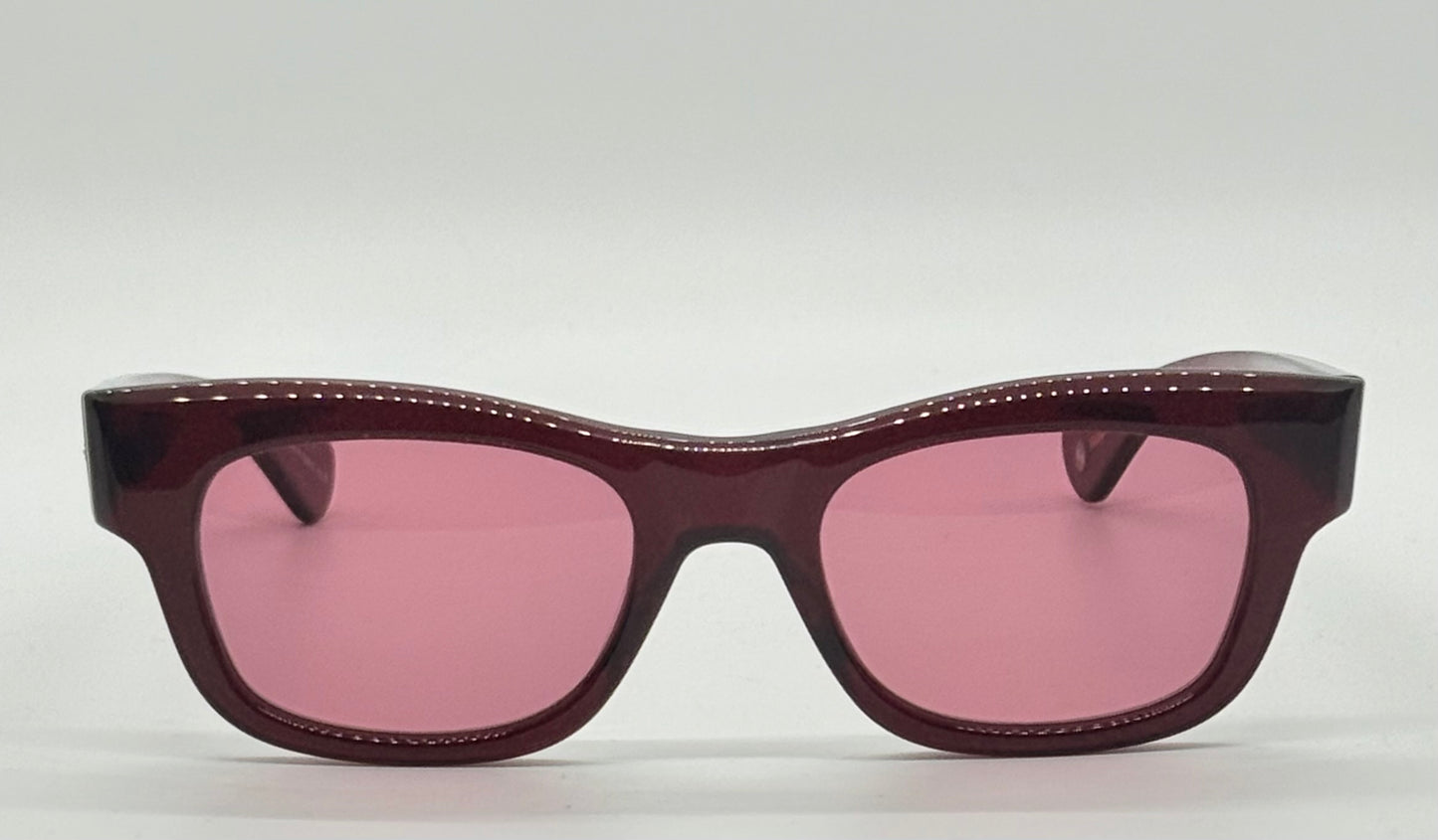 Garrett Leight WOZ MER 49[]21-Merlot Lilac Lens Sunglasses-New/Unworn-Full Kit