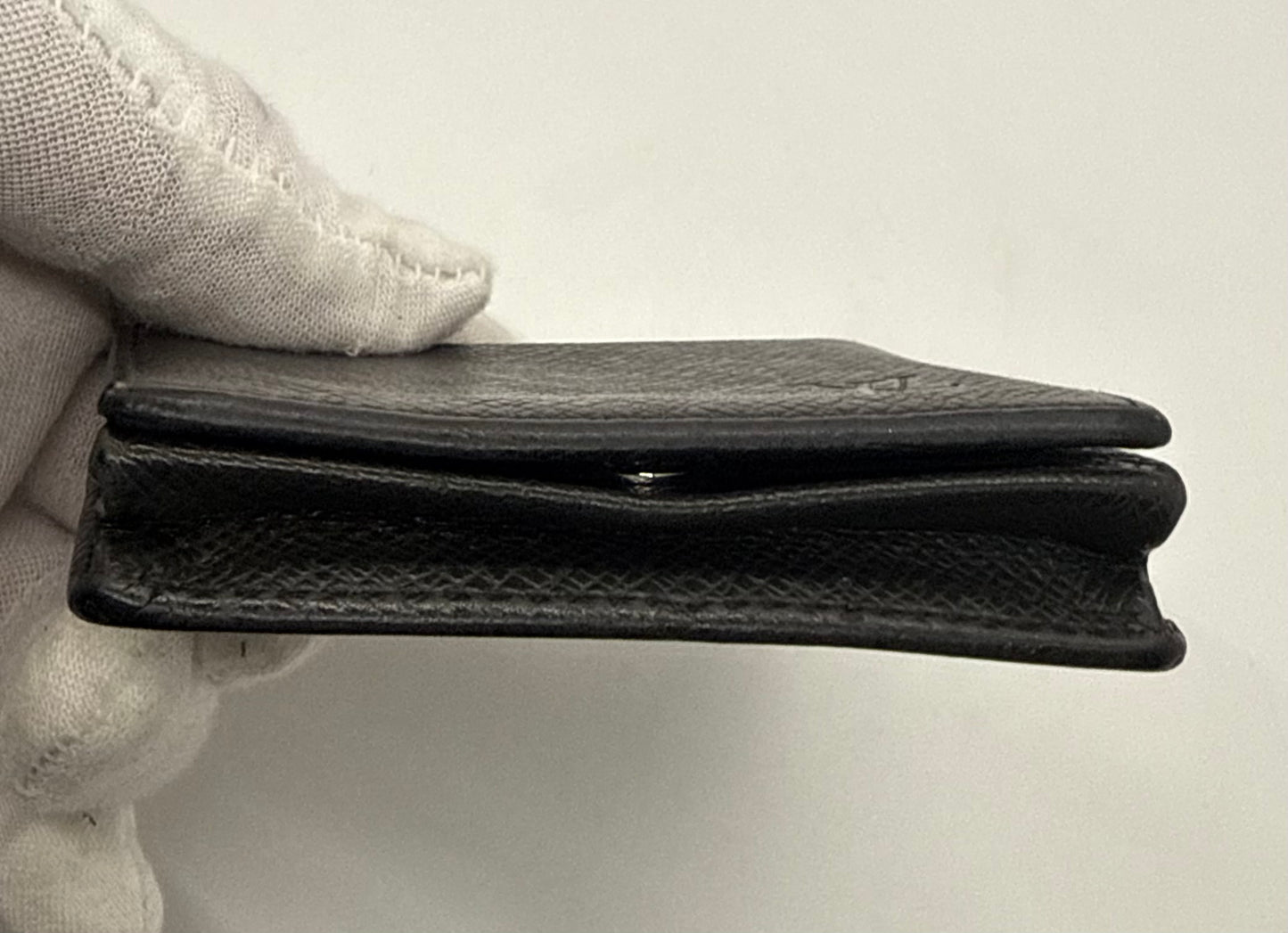 Louis Vuitton Taiga Coin Purse Black Snap VINTAGE Wallet-France