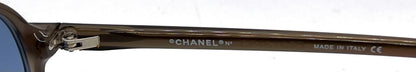 CHANEL 5040-H Smoky Brown Blue Lens Pearl Tip Sunglasses UNWORN Made in Italy
