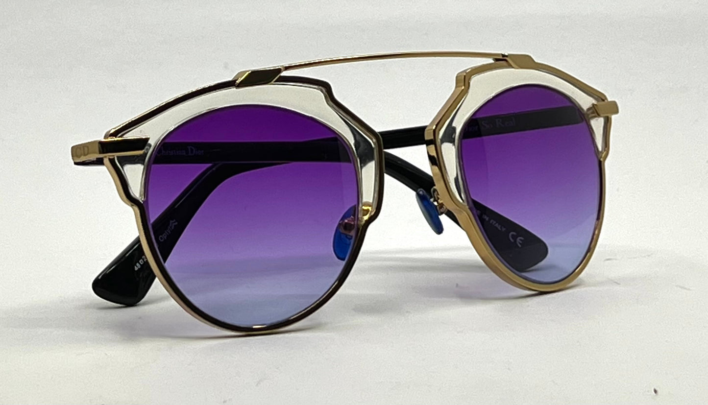Christian Dior SO Real Sunglasses-New Gradient Purple Custom Lenses-Unworn
