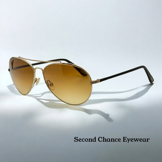 Tom Ford FT0144 77F Shelby Bond Sunglasses – Full Kit – Gold – Deadstock