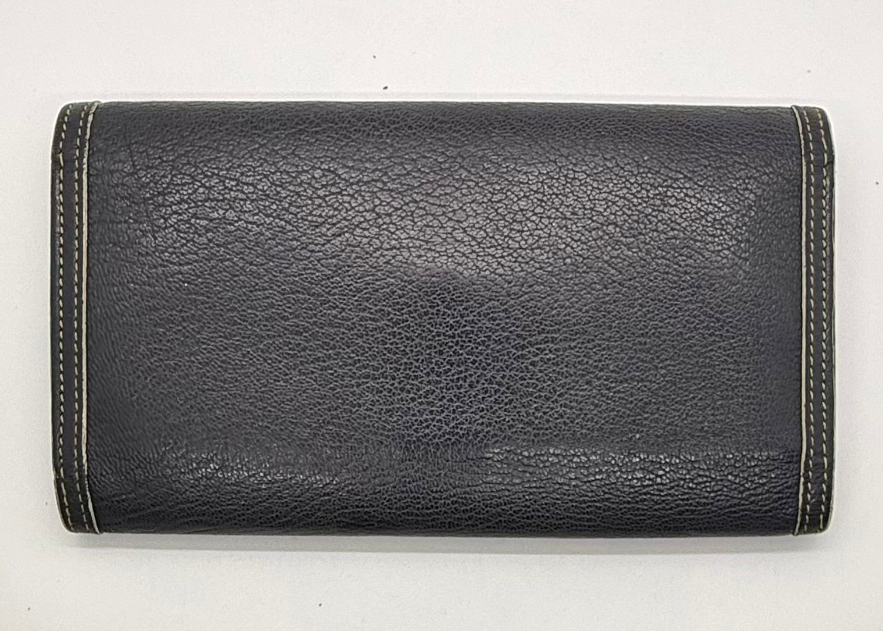 Louis Vuitton Vintage Navy Blue Leather Continental Long Wallet – France
