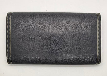 Louis Vuitton Vintage Navy Blue Leather Continental Long Wallet – France