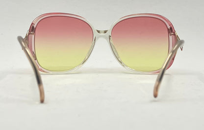 Luxottica Vintage Oversized Sunglasses-with New Rose/Lemon Custom Lenses