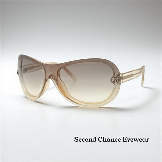 Chanel 5066 c.866/8G Sunglasses – Vintage Y2K Shield Wrap Gradient Brown Italy