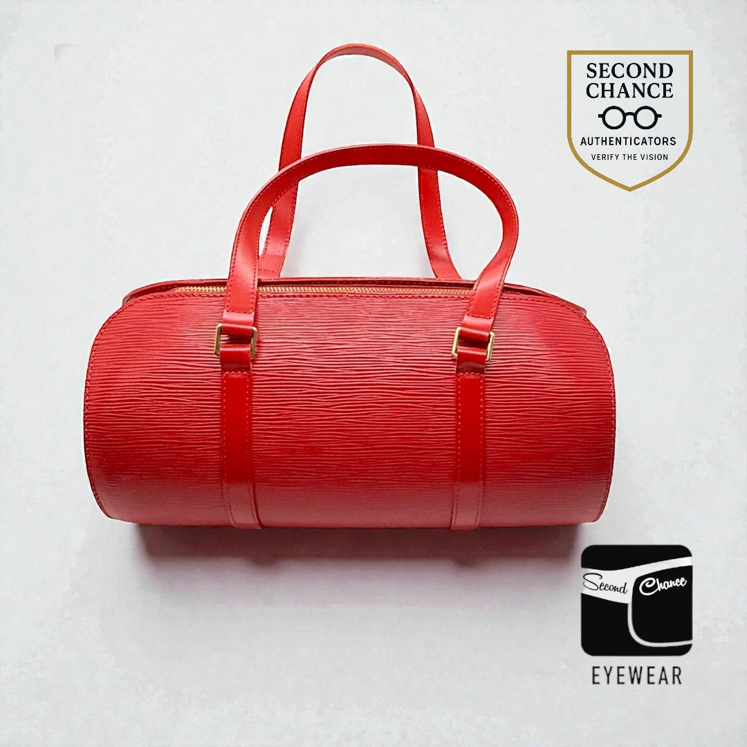 Louis Vuitton Red Epi Leather Barrel Handbag Papillon Made in France Authentic