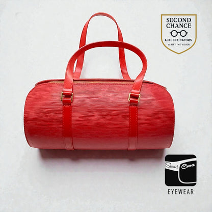 Louis Vuitton Red Epi Leather Barrel Handbag Papillon Made in France Authentic