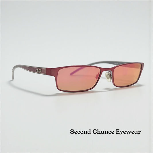 D&G 4159 Y2K Vintage Geometric Narrow Sunglasses Italy Red 51-17