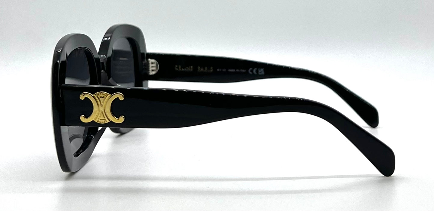 CELINE Triomphe CL40262U 01A Black Gold Sunglasses Deadstock Full Kit