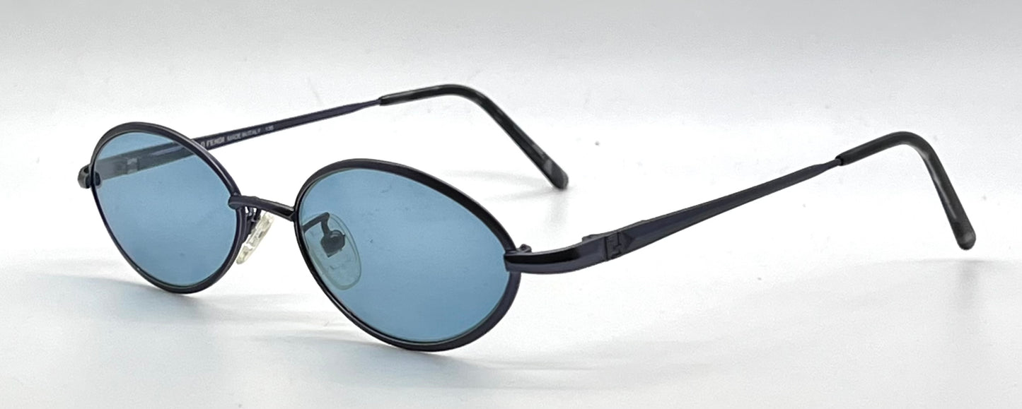 Fendi F77 Periwinkle-New Sky Blue Custom Lenses-Vintage Unworn Sunglasses-Italy