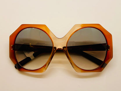 Vintage Emilio Pucci 5300 Sunglasses Amber Honey Burnt 53-18-130 Oversized