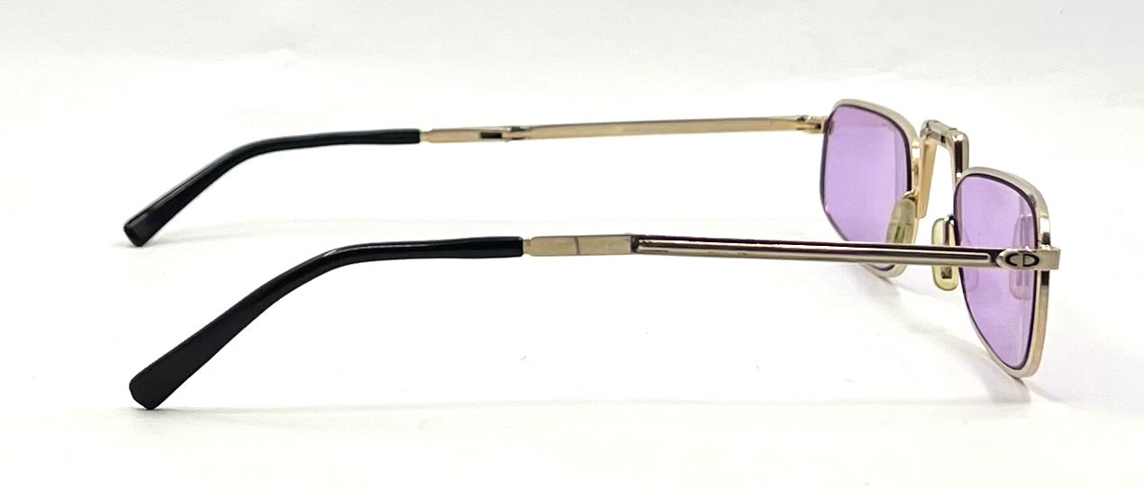 Christian Dior 2172 Monsieur Folding Gold 52-22 Purple Lenses