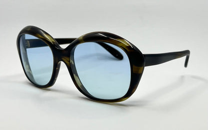 Fiorucci Oversized Vintage Sunglasses w/New Solid Sky Blue Day/Night Custom Tinted Lenses
