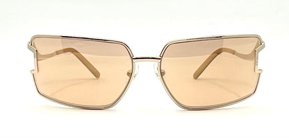 Basile 2135-Vintage Sunglasses 63mm Gold Italy Oversized Geometric Frame