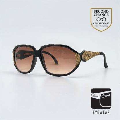 Jacques Fath 872-O Vintage Sunglasses-Exotic Snake Skin Temple-Unworn