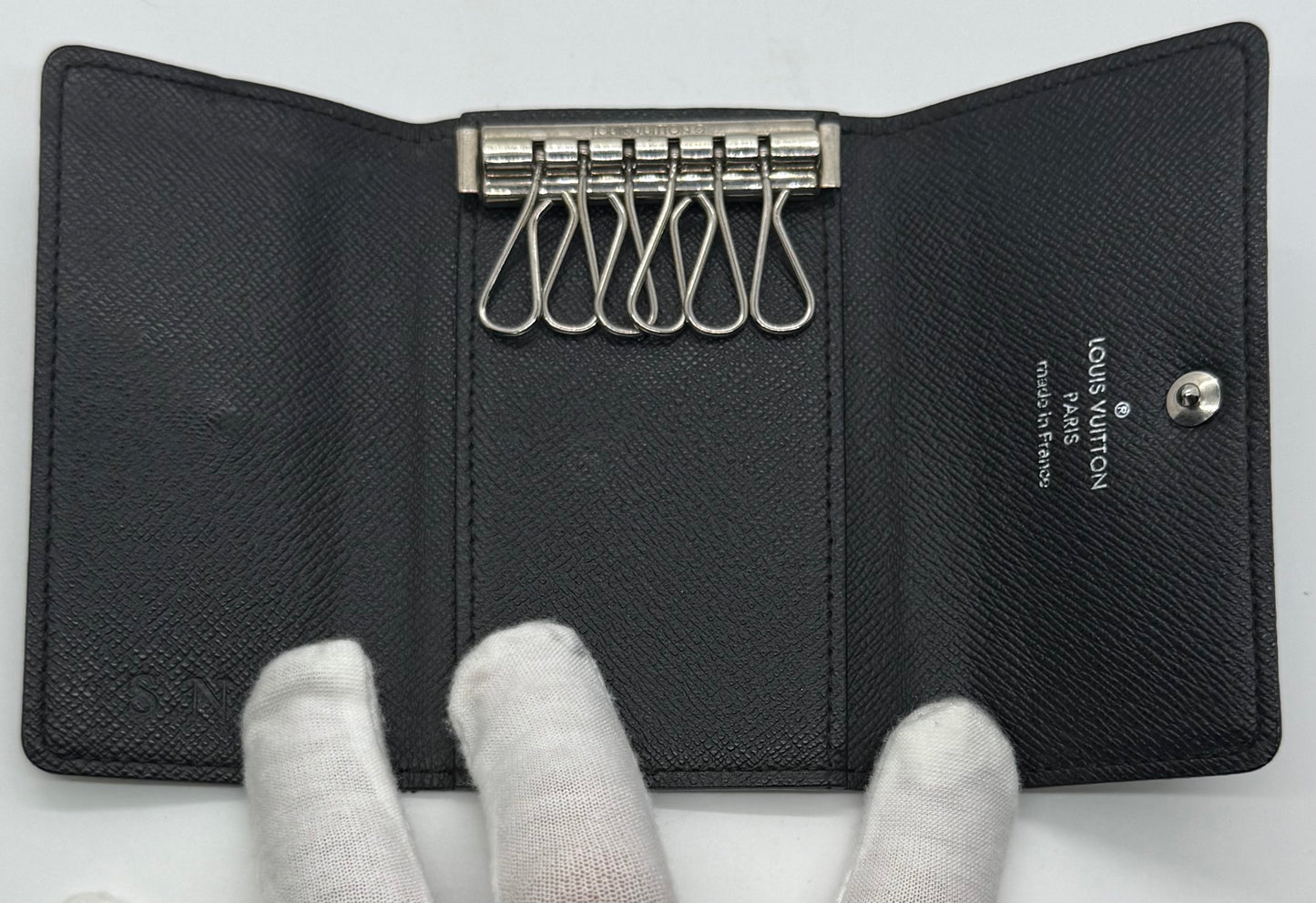 Louis Vuitton Damier Graphite 6 Ring Key Holder Wallet Made in France