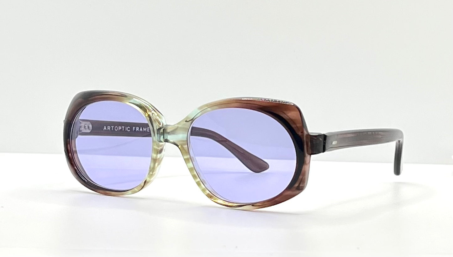 ARTOPTIC INES 52-20 – Vintage French Butterfly Sunglasses w/New, Custom Violet Lenses-Deadstock