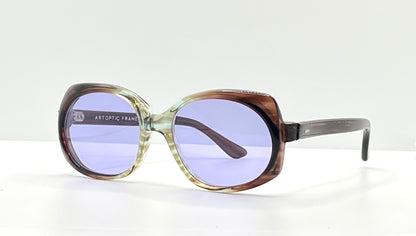 ARTOPTIC INES 52-20 – Vintage French Butterfly Sunglasses w/New, Custom Violet Lenses-Deadstock