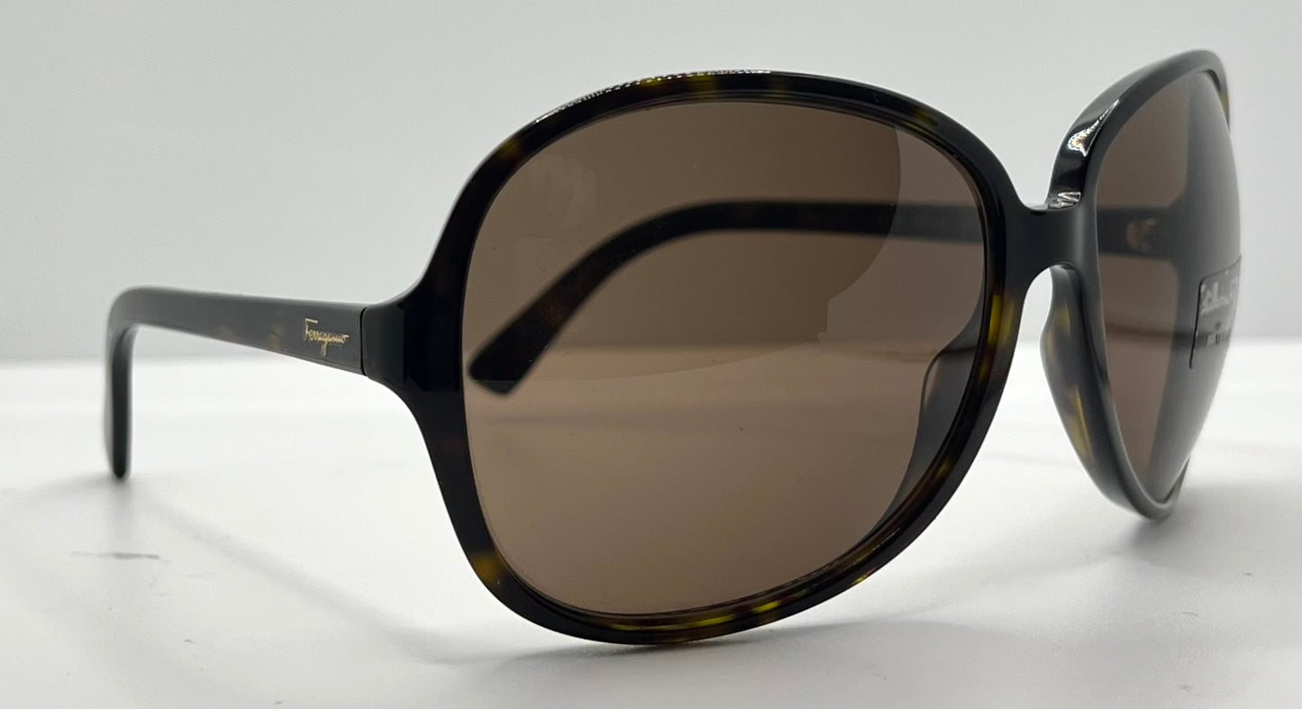 Salvatore Ferragamo 2178 102/73 Tortoise Brown 63mm Sunglasses Italy NOS