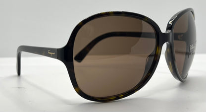 Salvatore Ferragamo 2178 102/73 Tortoise Brown 63mm Sunglasses Italy NOS