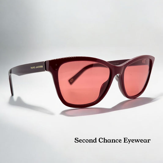Marc Jacobs MARC 123 OXU Cat Eye Sunglasses w/New Solid Pink/Red Custom Lenses-New/Unworn