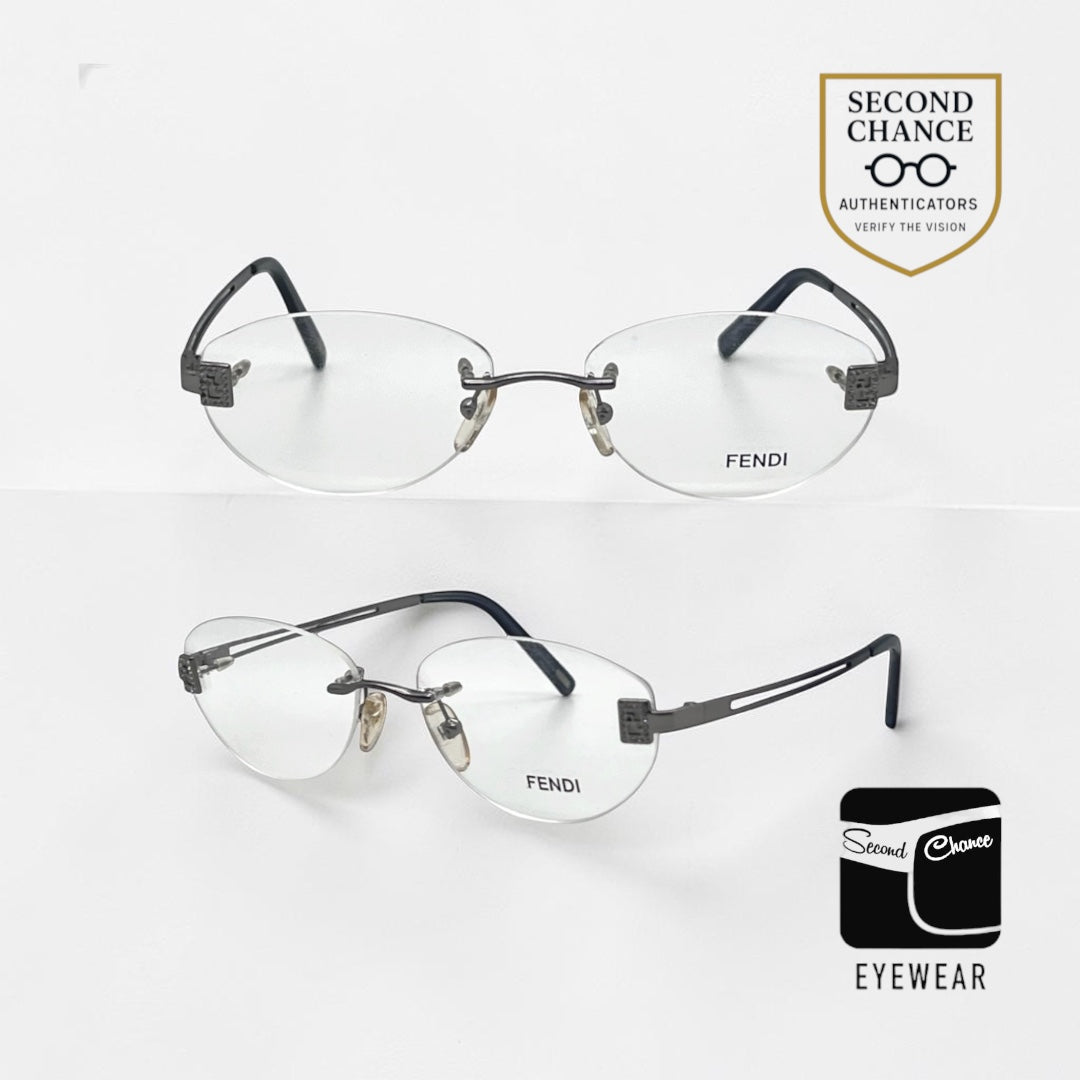 Fendi F585 Rimless Crystal FF VINTAGE Eyeglasses UNWORN/Italy 52-16-130mm