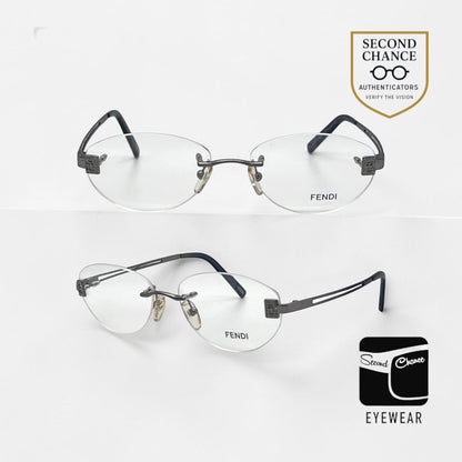 Fendi F585 Rimless Crystal FF VINTAGE Eyeglasses UNWORN/Italy 52-16-130mm