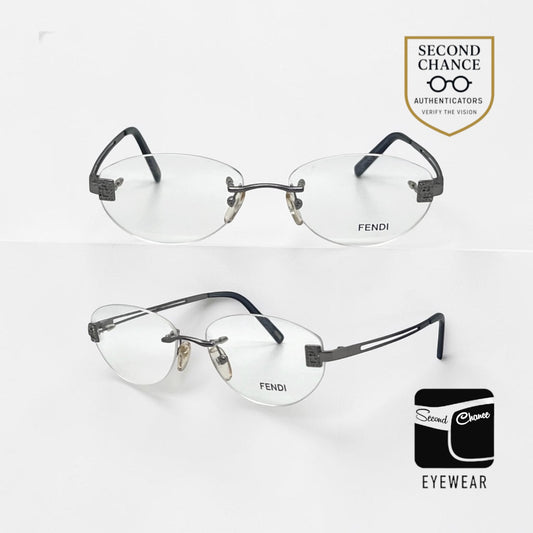 Fendi F585 Rimless Crystal FF VINTAGE Eyeglasses UNWORN/Italy 52-16-130mm