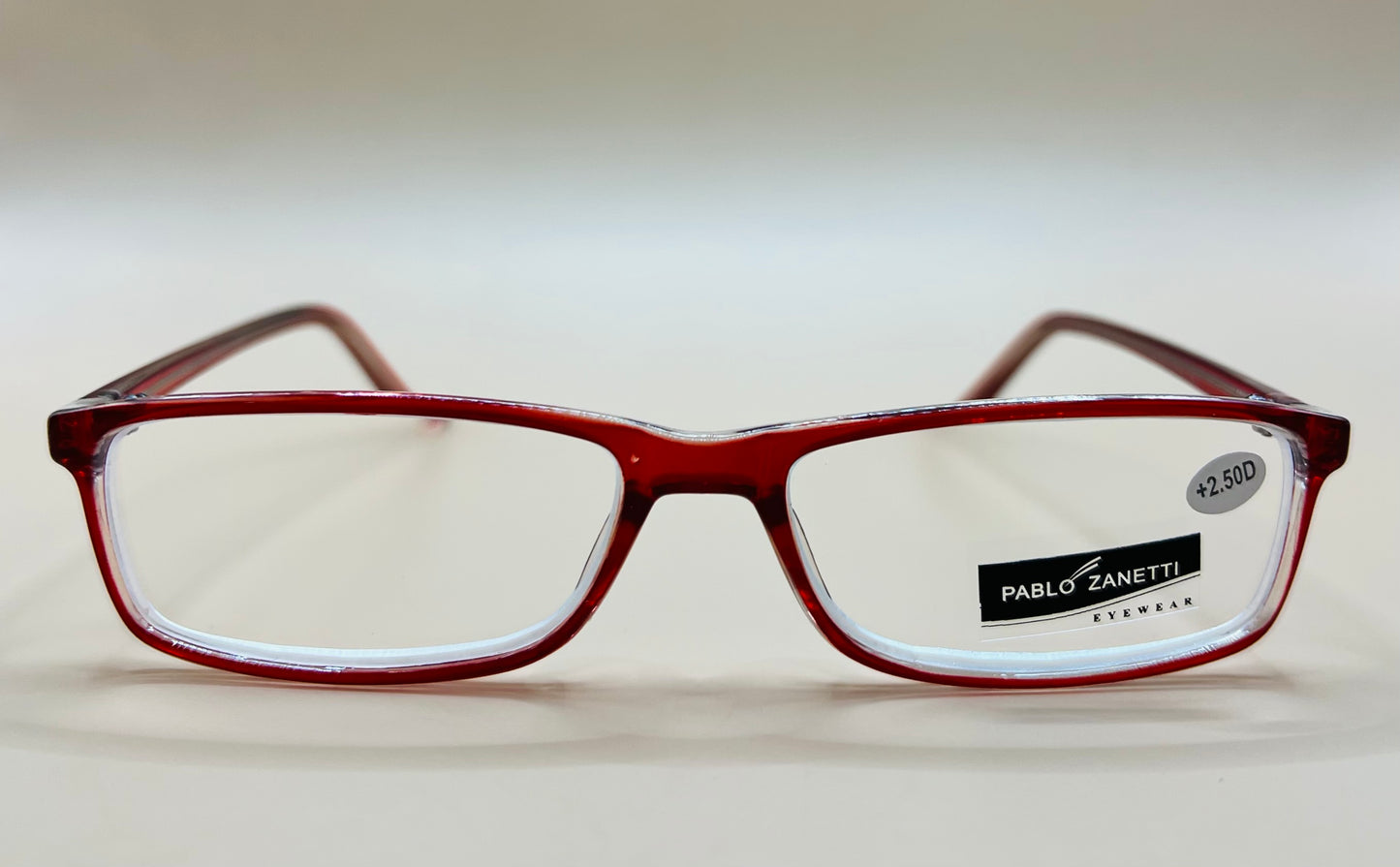 PABLO ZANETTI  GEOMETRIC NARROW READERS.  COMES IN THREE VIBRANT COLORS & VARIOUS MAGNIFICATION