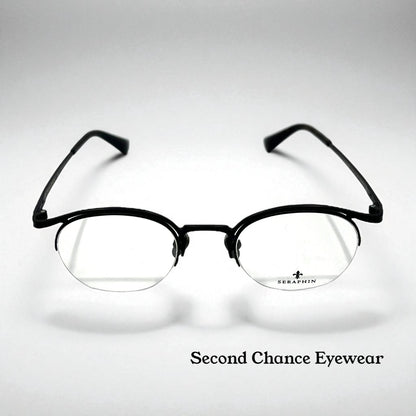 Seraphin Duval 8523 Eyeglasses Titanium Black 47-22-145/Handmade Japan-New