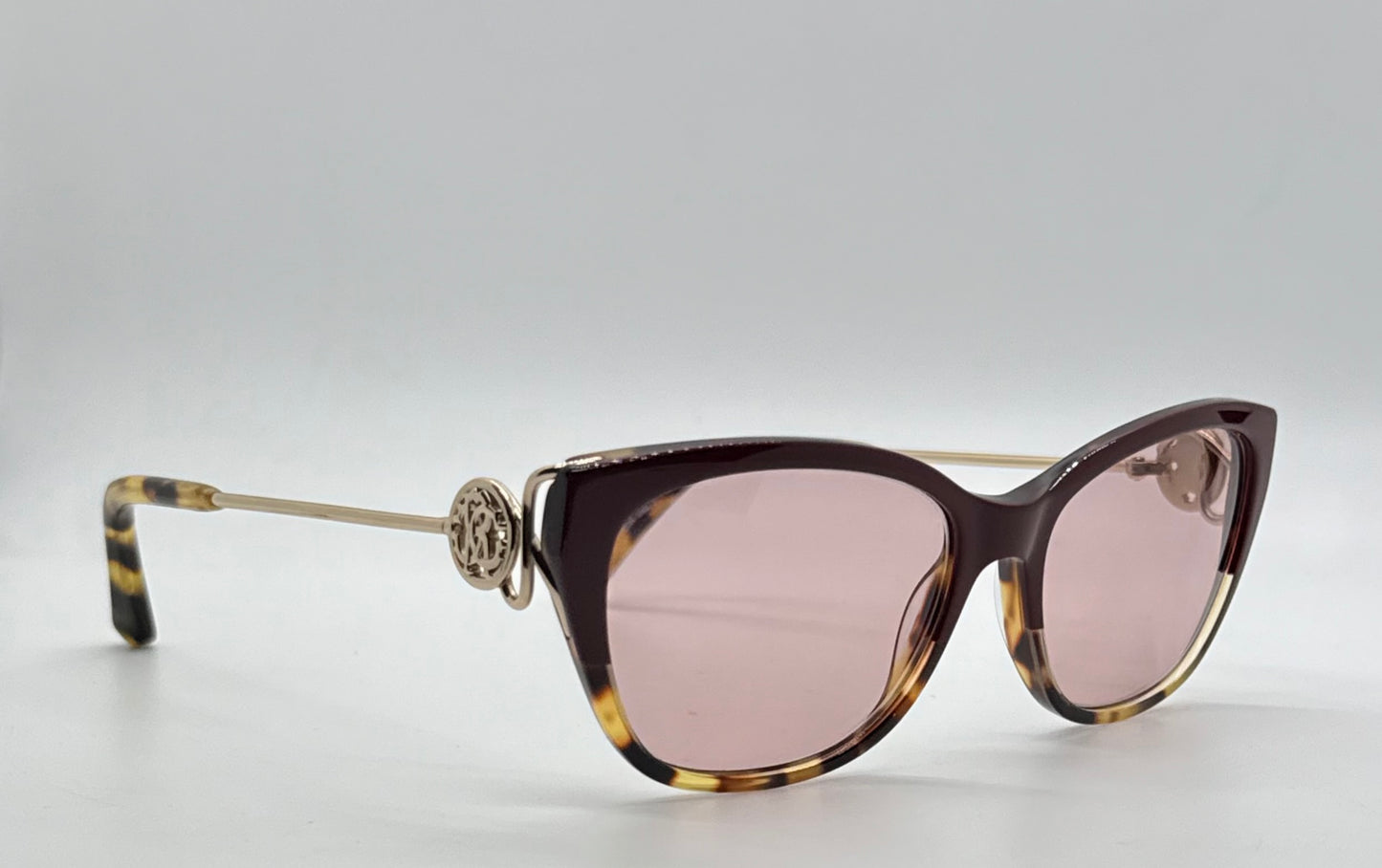 Roberto Cavalli Focanapo 5051 Vintage Cat Eye Sunglasses w/New Soft Pink Custom Lenses-Italy 51mm
