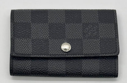 Louis Vuitton Damier Graphite 6 Ring Key Holder Wallet Made in France