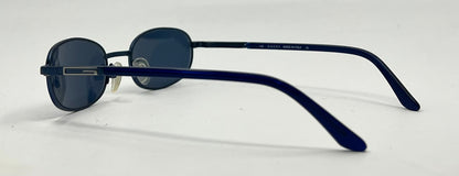 Gucci GG1374 6VE Y2K VINTAGE Oval Sunglasses-New Solid Blue Custom Lenses