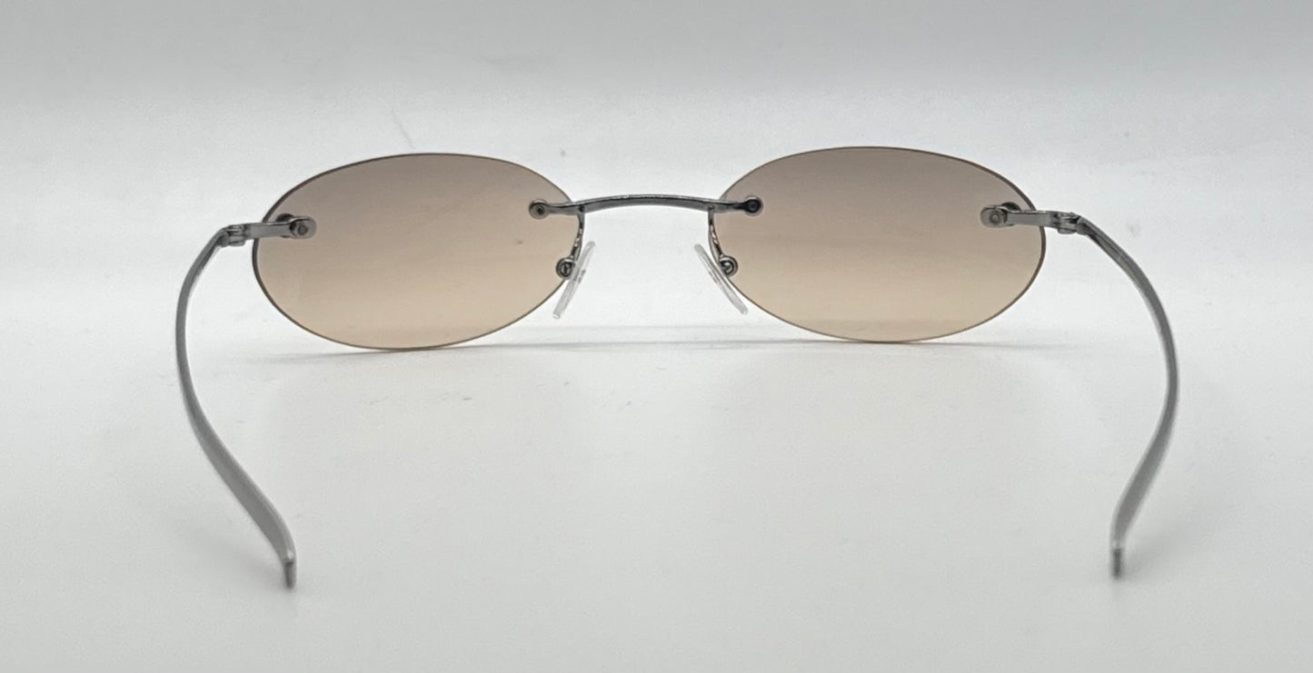 Gucci Gg1714|S 6Lb6P Rimless Oval Sunglasses 51-19-135 Deadstock Y2K Vintage