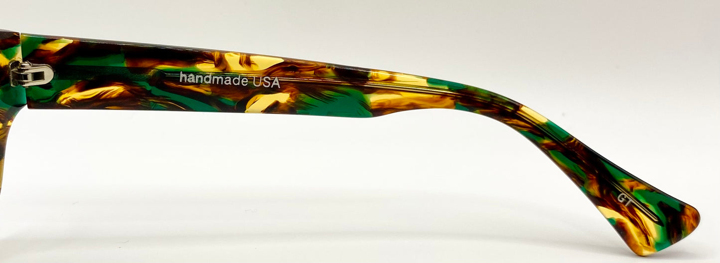 Deadstock Kala Eyewear - USA Made Green/Brown/Amber Tortoise Shell Sunglasses