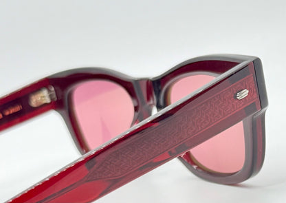 Garrett Leight WOZ MER 49[]21-Merlot Lilac Lens Sunglasses-New/Unworn-Full Kit