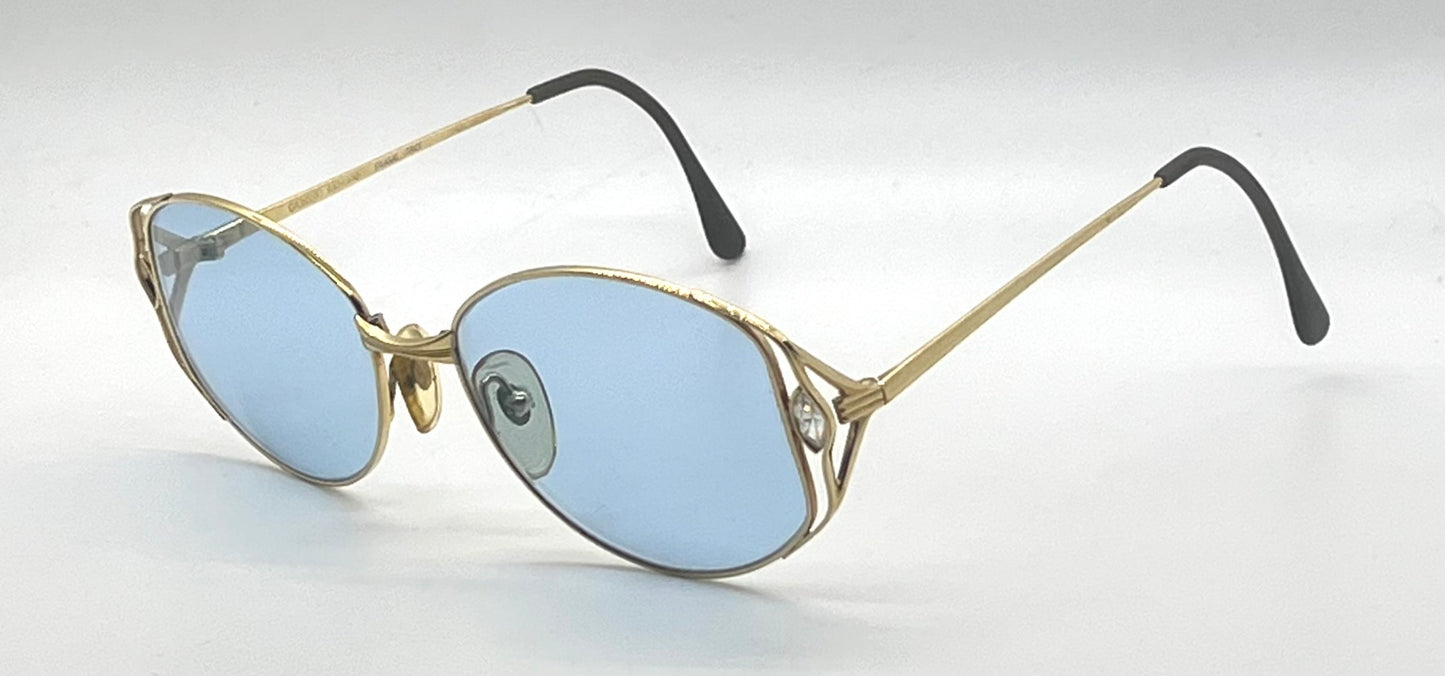 Giorgio Armani 206 703 Vintage Sunglasses-New Sky Blue Custom Lens-Unworn/Italy