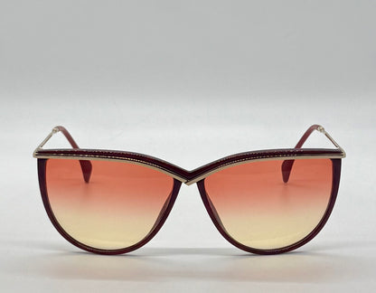 Silhouette SPX M 1703 C1349 Vintage CAT EYE Sunglasses w/New Red to Yellow Gradient Custom Lenses-60mm