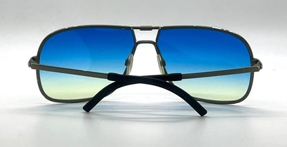 Silhouette M 8500 Vintage Navigator Sunglasses-New Custom Blue Gradient Lenses