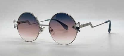 Fendi FF 0243/S RAINBOW Crystal Round Sunglasses Blue Pink Gradient Unworn Italy