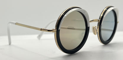 Cutler and Gross 1277 Round Sunglasses Gold/Black/White-New/Unworn-Full Kit-44mm