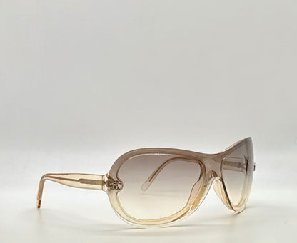 Chanel 5066 c.866/8G Sunglasses – Vintage Y2K Shield Wrap Gradient Brown Italy